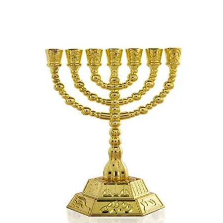 7-Branch Menorah Candle Holder for Shabbat,Tabern<wbr/>acle, Home Decor Ornaments 