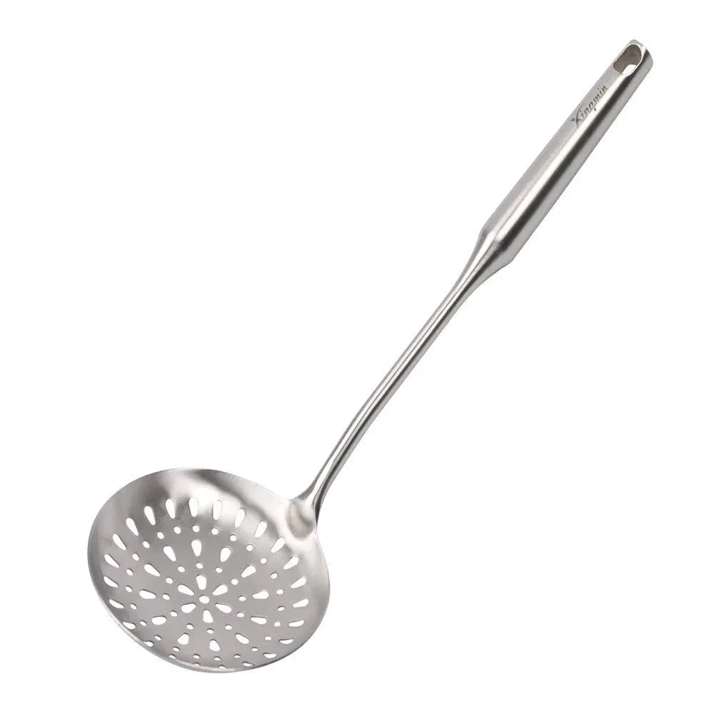 15&#034; Stainless Steel Skimmer Slotted Spoon Strainer Ladle Kitchen Cooking Utensil