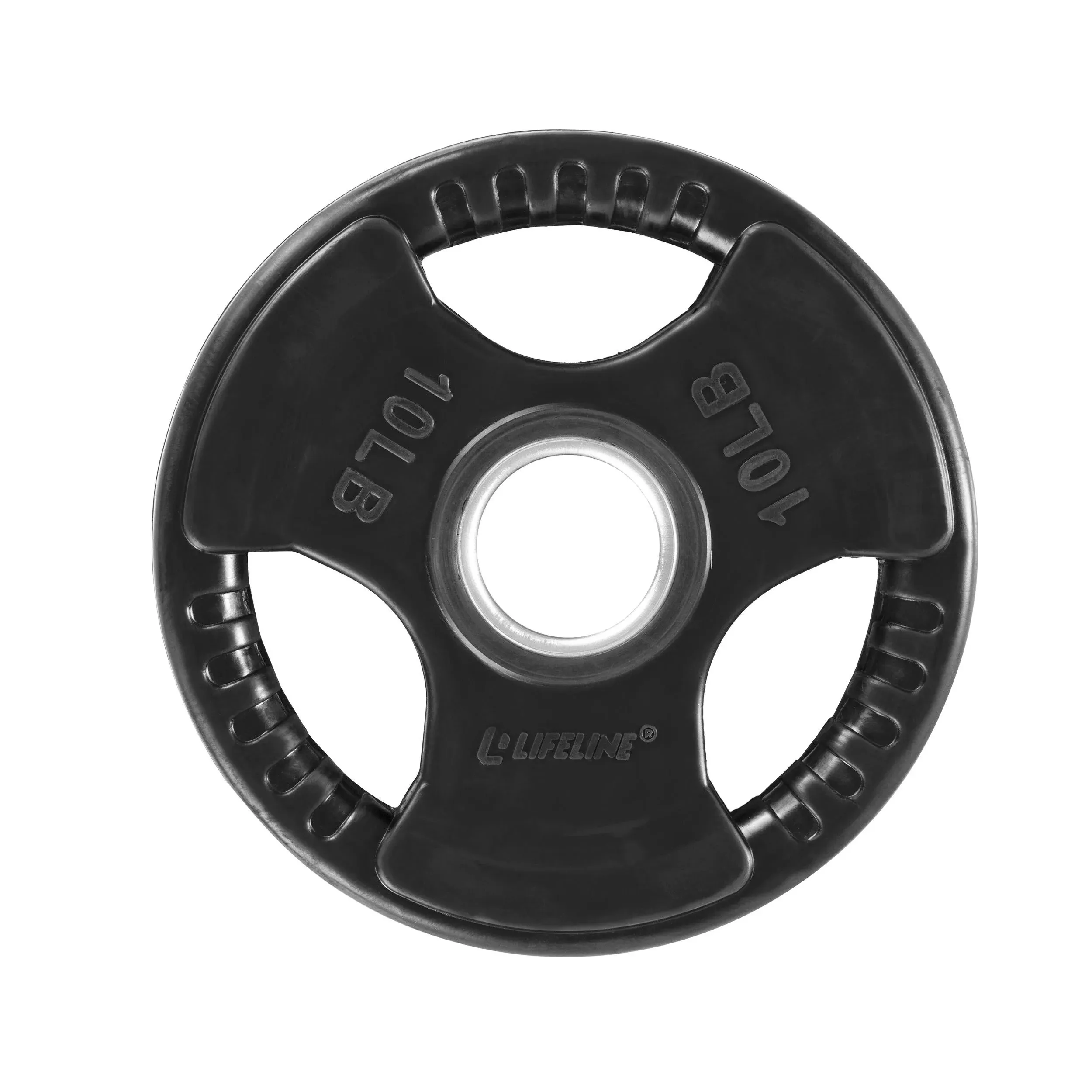 Lifeline Olympic Rubber Grip Plate - 10 lbs Black