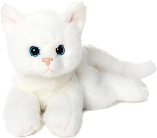 Bearington Lil' Muffin Small Plush Stuffed Animal White Cat, Kitten 8 inch