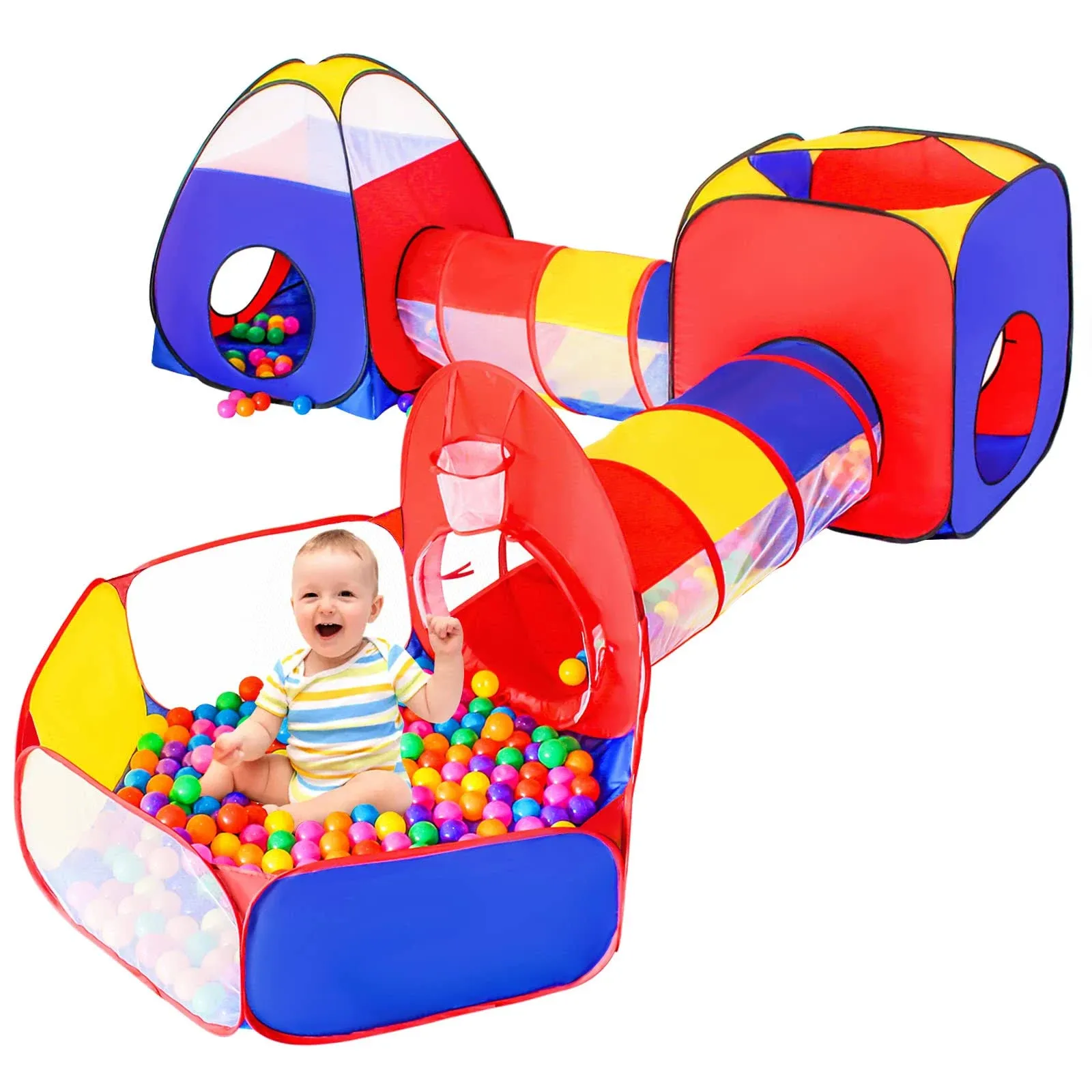 Landcorer 5pc Baby Ball Pits for Toddlers, Kids Play Tent and Play Tunnel ...