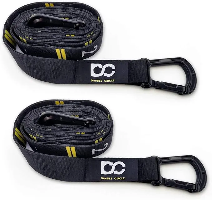 Double Circle Quick Adjust Numbered Straps for Gymnastic Rings - Carabiner System and Exercise Video Guide for Full Body Workout, Calisthenics, and Home Gym