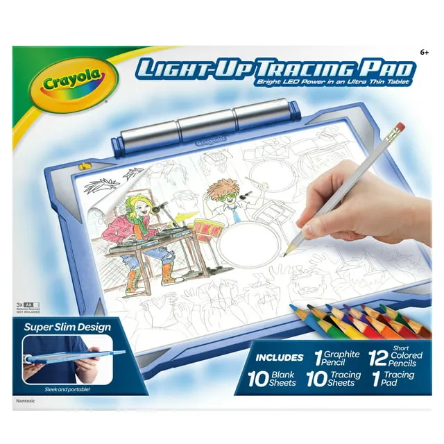 Crayola Light-Up Tracing Pad - Blue, Coloring Board for