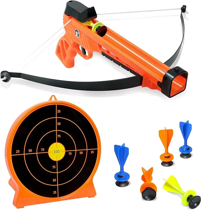 ArmoGear Kids Archery Set: Blaster Bow, Shooting Target, and Replacement Arrows with Suction Cups - Perfect Indoor and Outdoor Crossbow Toy for Boys and Girls