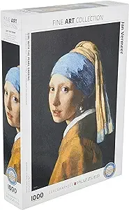 1000 Piece Puzzle For Adults Girl with a Pearl Earring Puzzles For Adults 1000 Pieces Artwork by Johannes Vermeer Puzzles For Adults Jigsaw Puzzles 1000 Pieces Classic Oil Painting Puzzle Brain Teaser