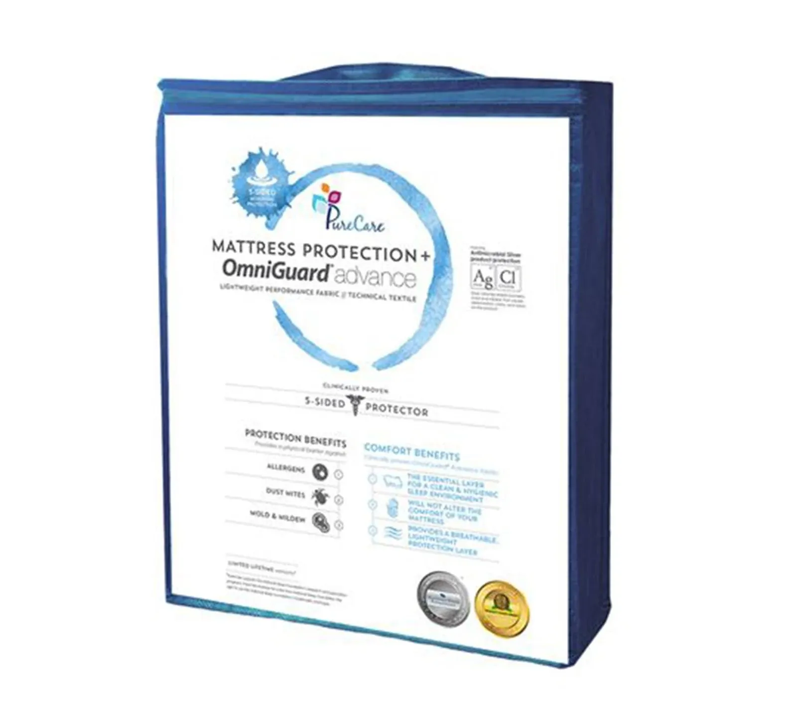 PureCare OmniGuard® Advance 5-Sided Mattress Protector Antimicrobial Lightweight