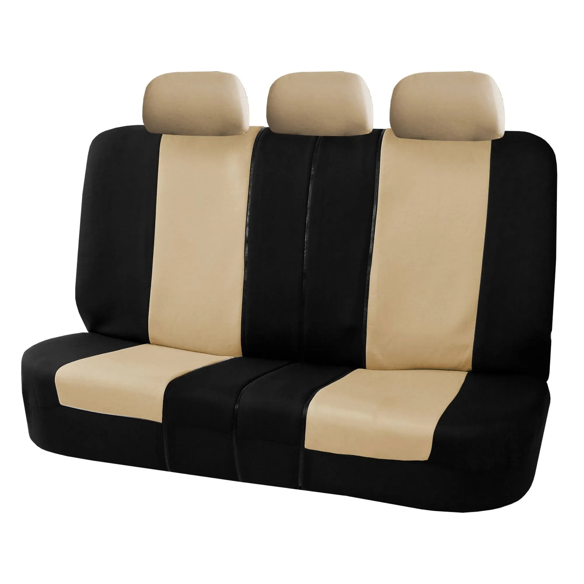 FH Group Universal Flat Cloth Multifunctional Split Bench Seat Covers, Beige and ...