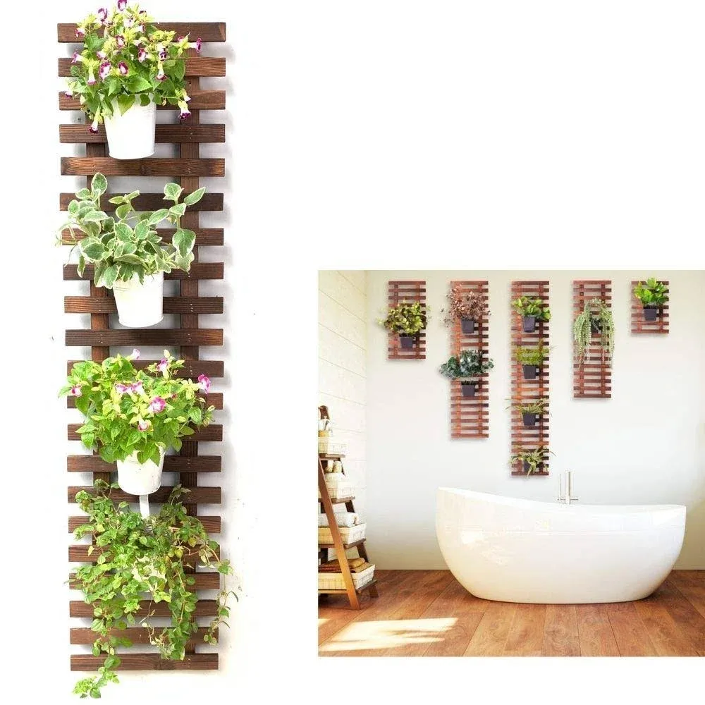 ShopLaLa Wall Planter - Hanging Wooden Wall Planter for Indoor Outdoor Plants ...