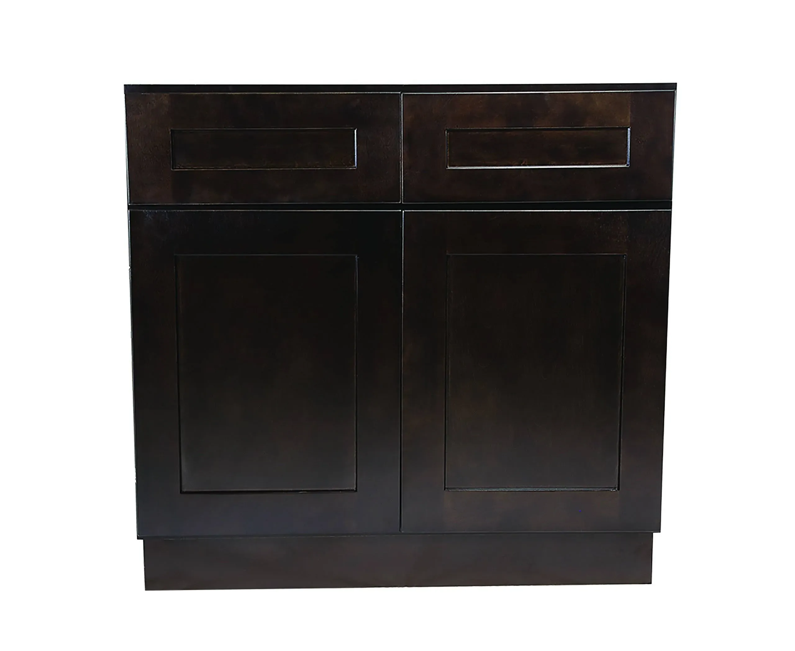 Design House 613687 Brookings Plywood Assembled Shaker 36x34.5x24 in. 2-Door 2-Drawer Base Kitchen Cabinet in Espresso