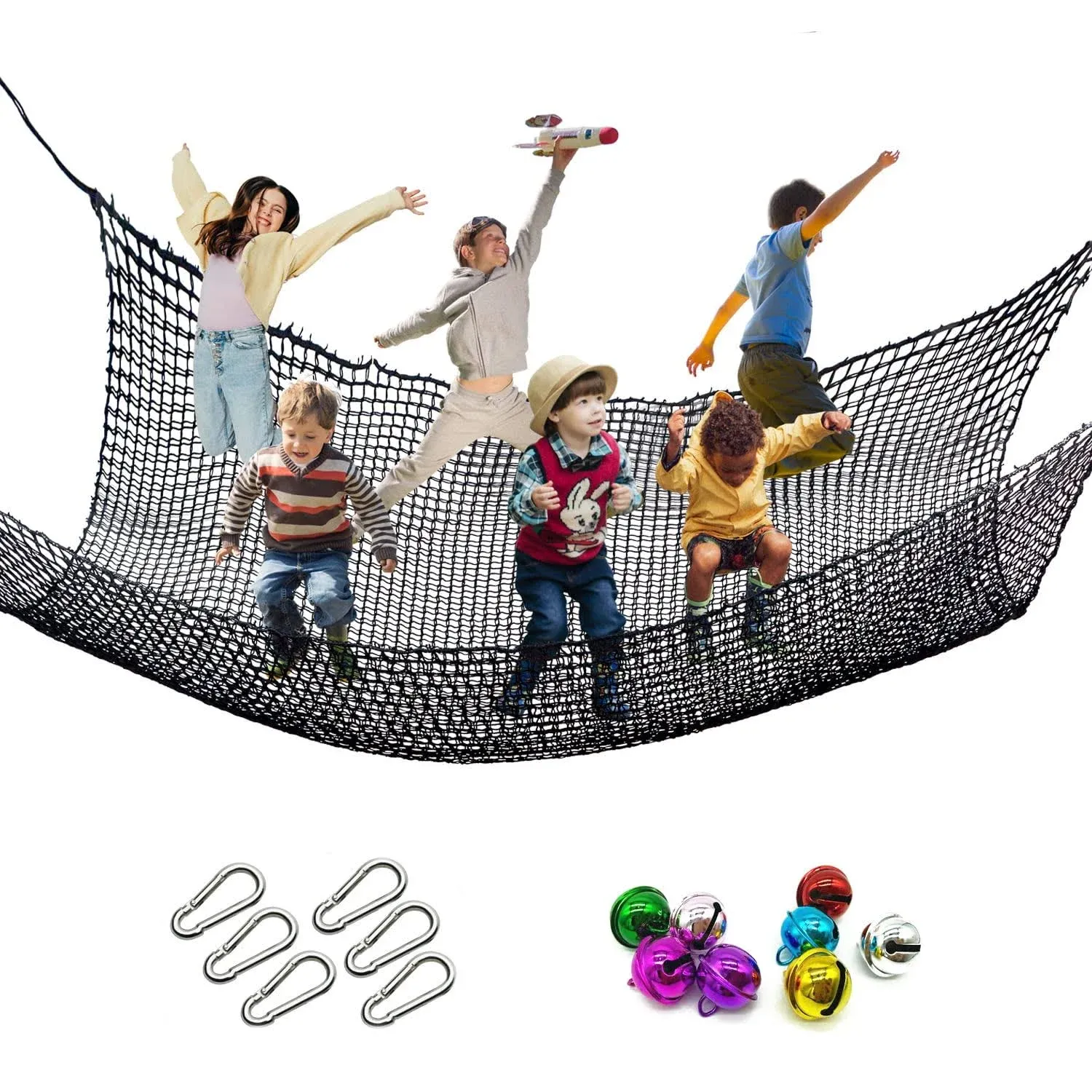 Tongmo Climbing Cargo Net, 6.5' x 9.8' Double Layers Playground Safety Net, Kids ...