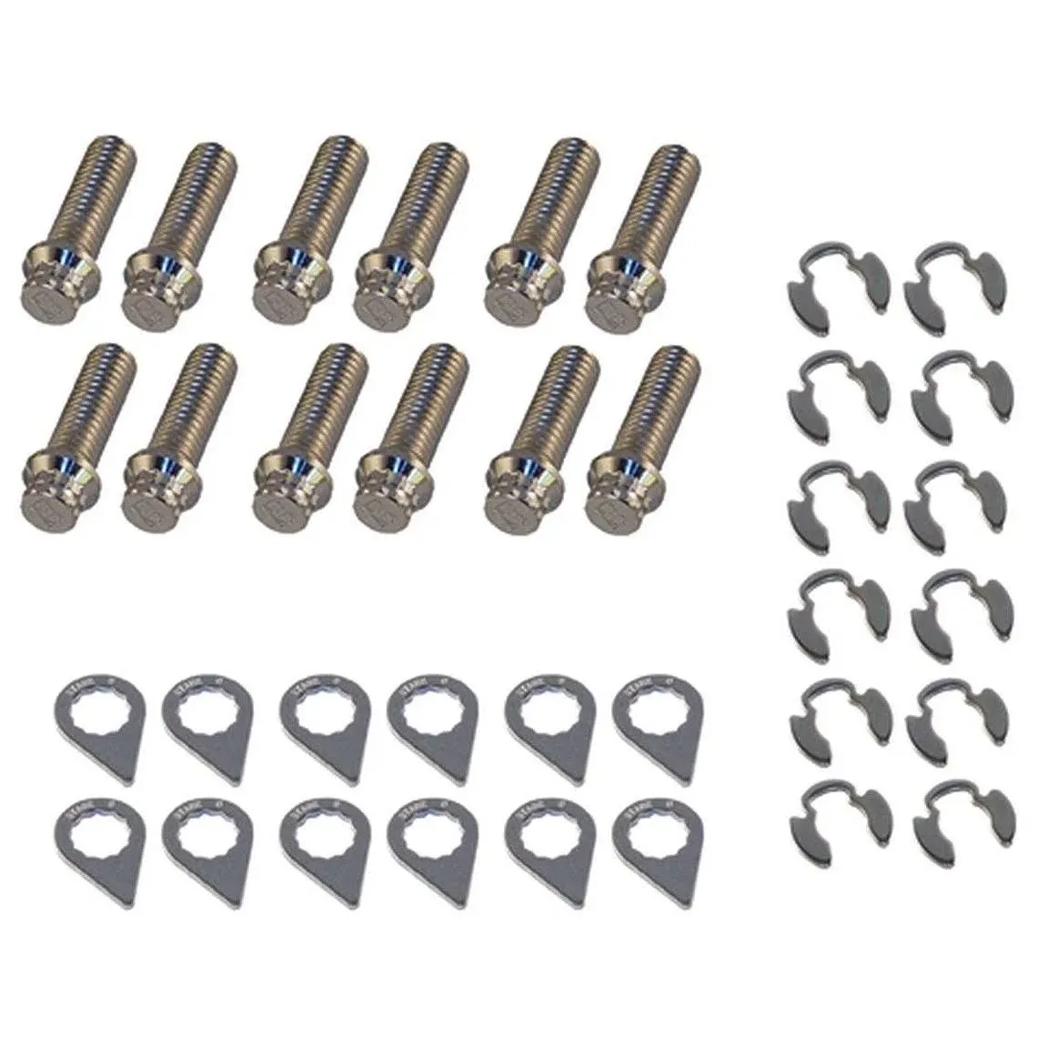 STAGE 8 FASTENERS Header Bolt Kit - 12pt. 3/8-16 x 1-1/4 (12) 8911B