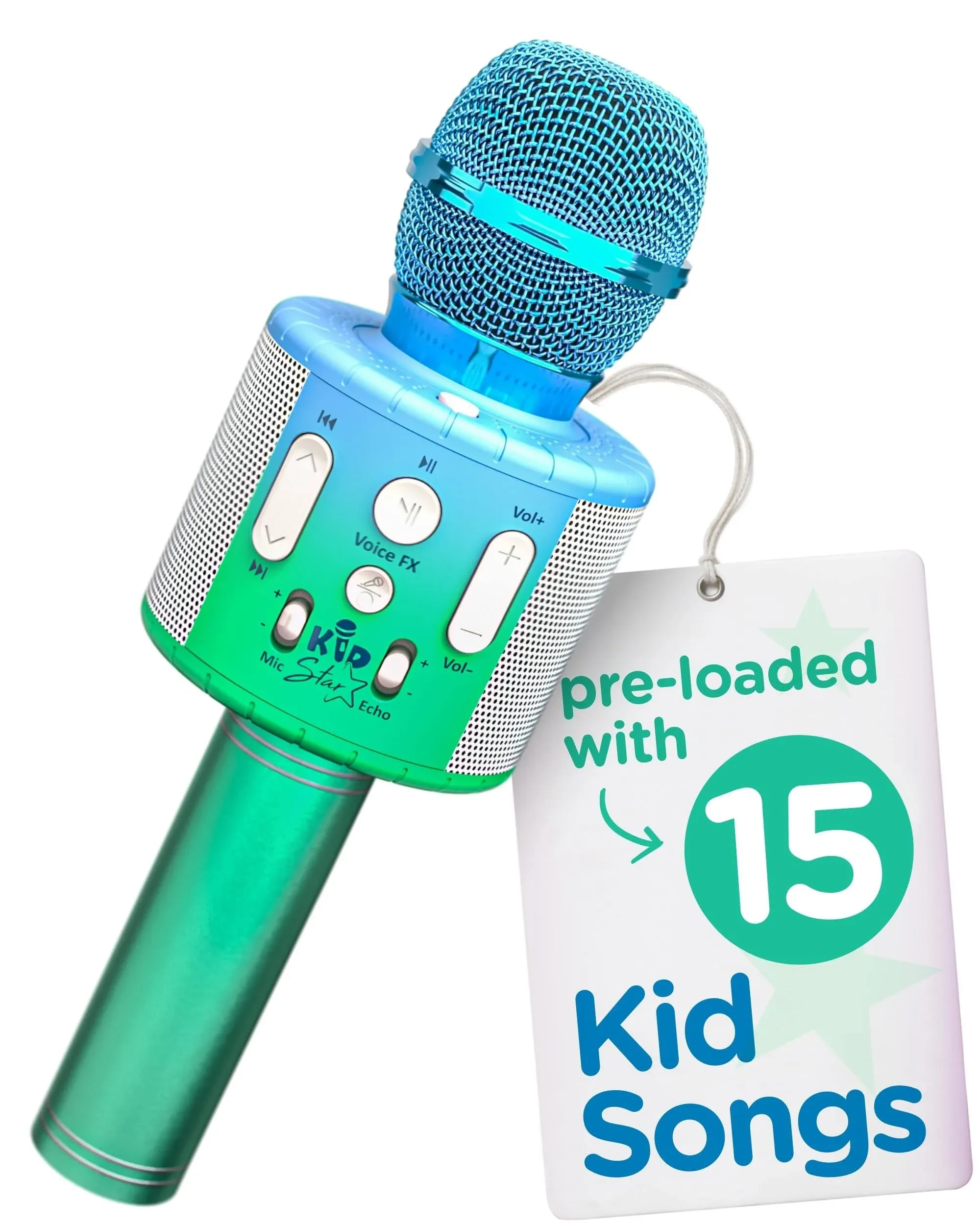 Move2Play, Kids Karaoke Microphone | Includes Bluetooth & Pre-Loaded Nursery Rhymes | Birthday Gift for Girls, Boys & Toddlers