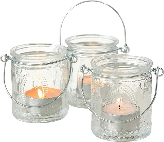 3 Piece Fleur Di Lise Clear Glass Votive Candle Holder Set - Traditional - Candleholders - by Whole House Worlds | Houzz