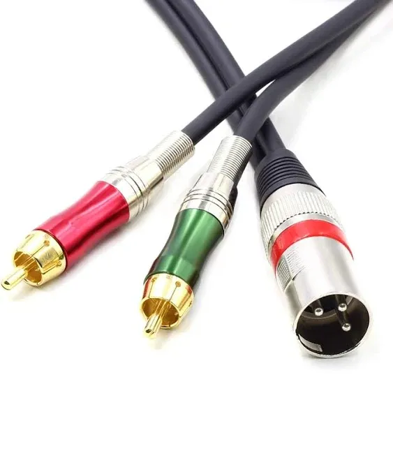 SiYear 15ft XLR male to 2 x Phono RCA Plug Adapter Y Splitter Patch Cable, 1 XLR male 3 Pin to Dual RCA male Plug Stereo Audio Cable Connector(4.5M)