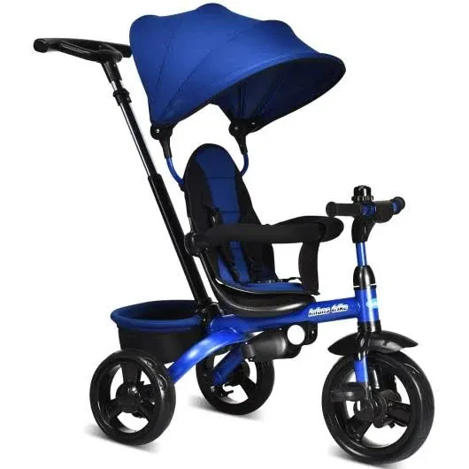 Costway 4-in-1 Kids Tricycle Baby Stroller w/ Adjustable Push Handle &amp;Canopy NEW