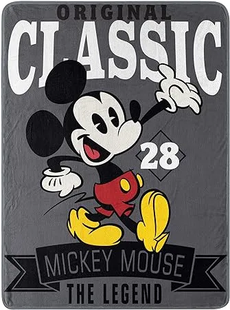 Disney's Mickey Mouse, "A Classic" Micro Raschel Throw Blanket, 46" x 60", Multi Color