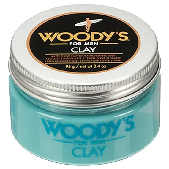 Woody's Clay for Men, Matte Finish with Firm and Flexible Hold, 3.4 oz. 2-Pack