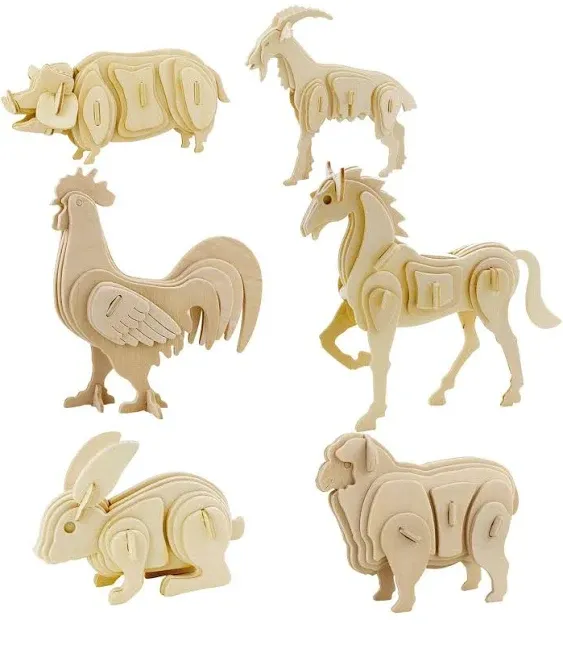 3D Wooden Puzzle Farm Animals