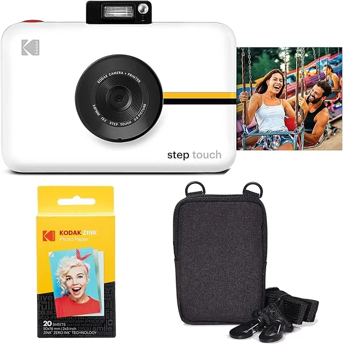 Kodak | Step Touch 13MP Instant Camera Go Bundle with 3.5&amp;#x201D; Lcd Display - White | Realry