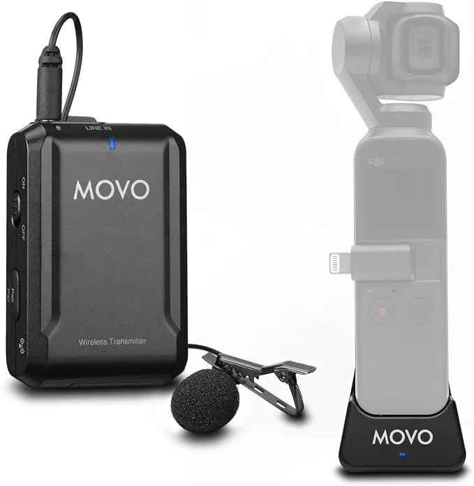 MOVO EDGE-OP 2.4Ghz Wireless Lavalier Microphone for DJI Osmo Pocket 1 and 2