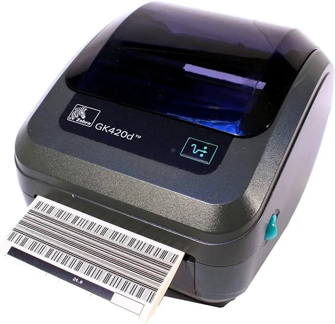 Zebra GK420D Direct Thermal Only Desktop Printer with USB and Ethernet Connectivity, 203 dpi, 8 IPS, 4.09" Max Print Width, Monochrome Barcode Label - GK42-202210-000, JTTANDS