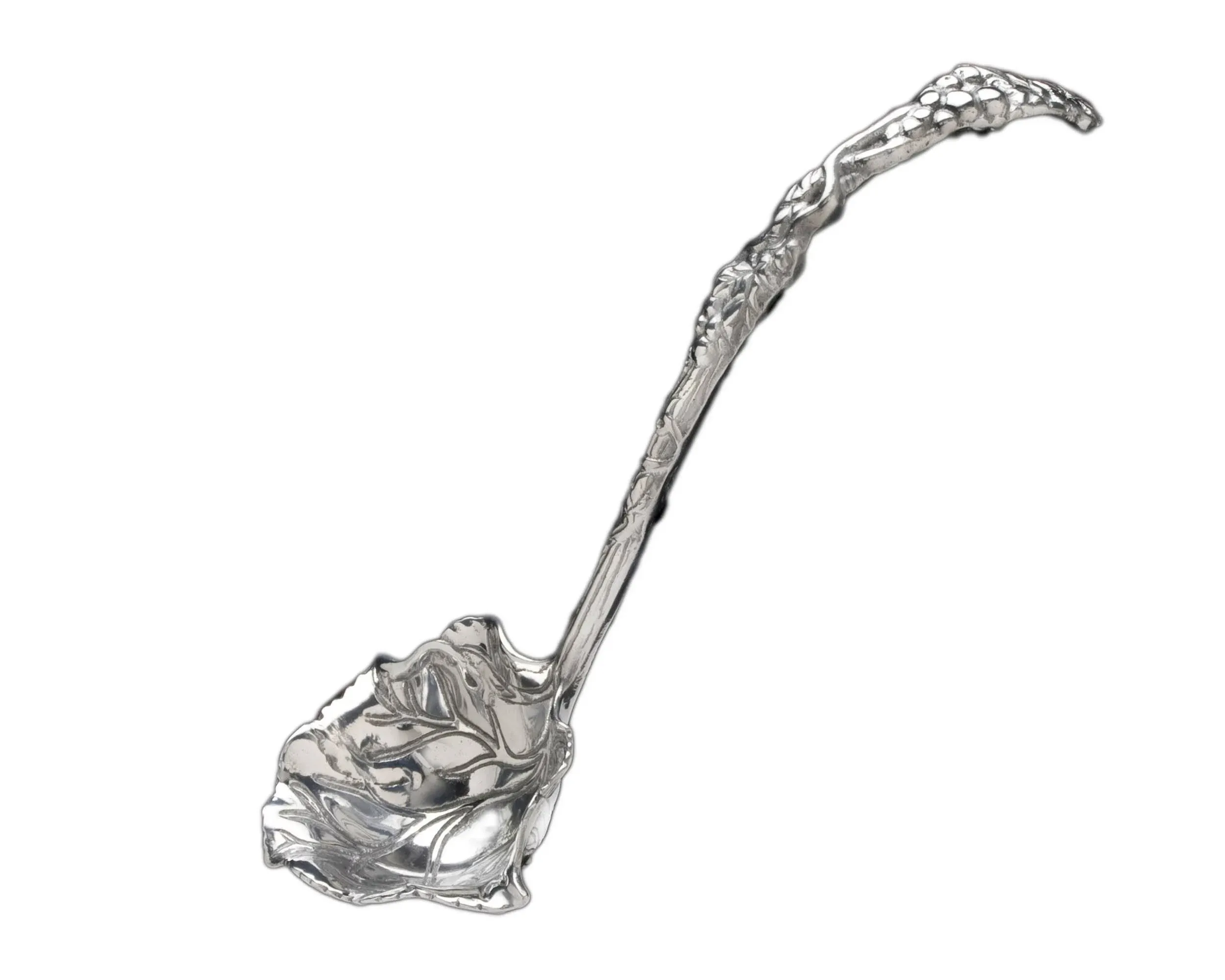 Arthur Court Aluminum Grape Pattern Punch/Soup/Serving Ladle Silver Spout 12 inch Long