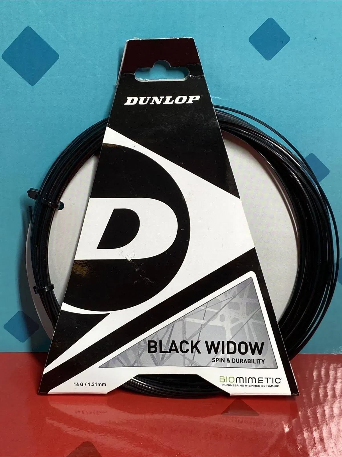 Dunlop Black Widow 16 G Tennis String (Black) Authorized Dealer w/ Warranty