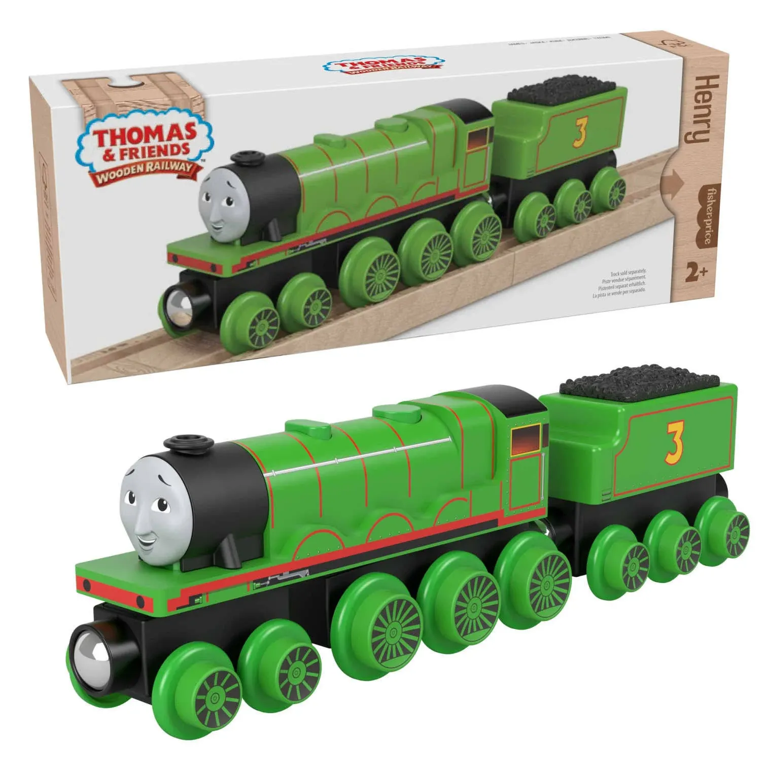 Fisher Price Thomas & Friends Wooden Railway Henry Engine & Coal Car