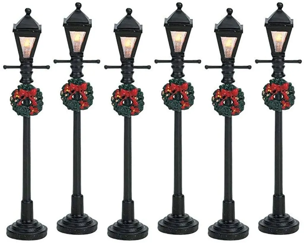 Lemax Village Gas Lantern Street Lamp Set of 6