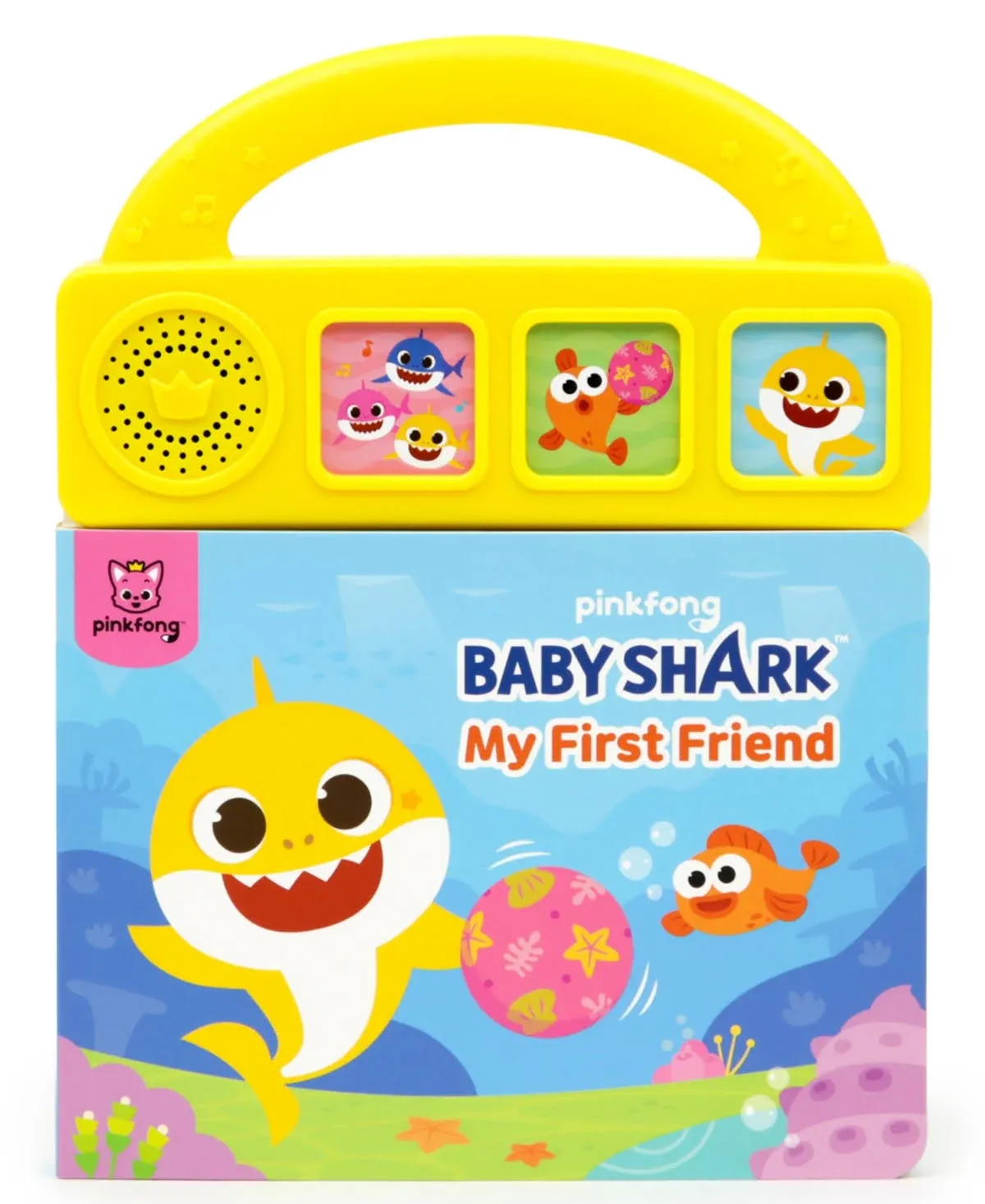 Baby Shark My First Friend 3 Button Sound Book with Handle, Children's Sound Books, Interactive Learning Books for Toddlers, Learning & Education Toys, Baby Shark Gifts for Babies