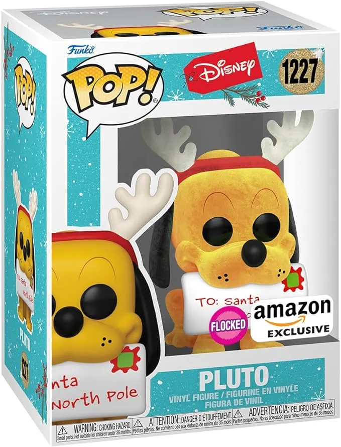 Funko Pop! Disney: Holiday - Pluto - Flocked - Amazon Exclusive - Collectable Vinyl Figure - Gift Idea - Official Merchandise - Toys for Kids & Adults - Movies Fans - Model Figure for Collectors