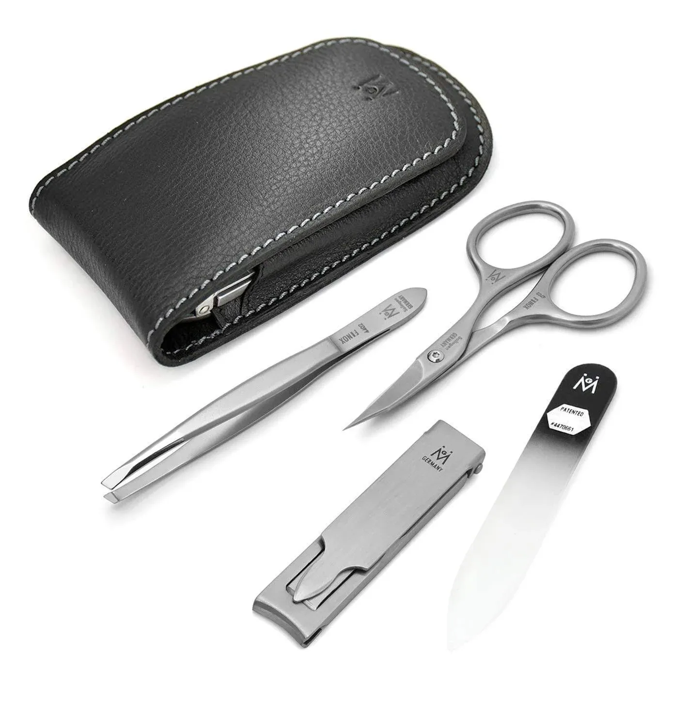 Travel Manicure Set - 4pc Finox Stainless Steel by Germanikure