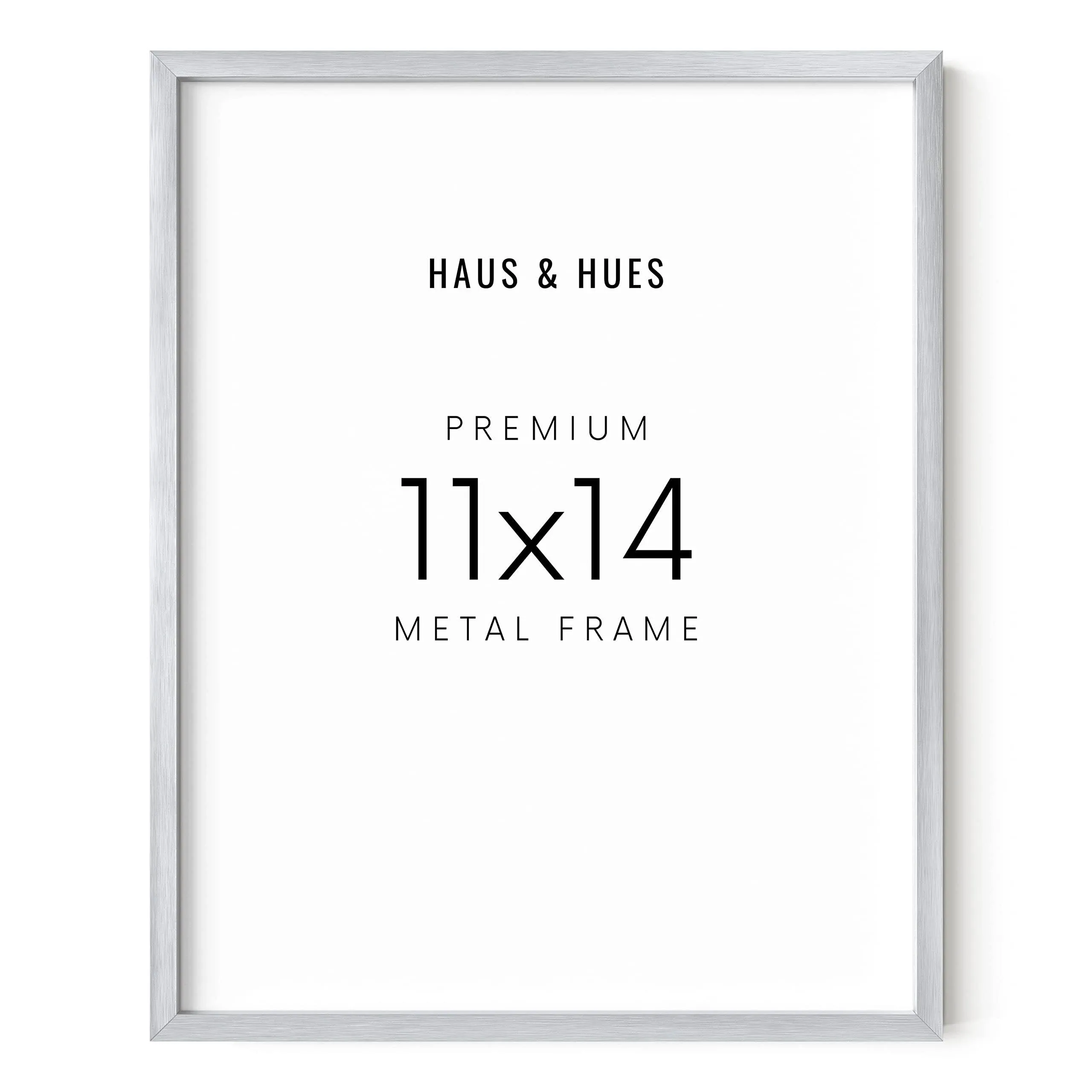 HAUS AND HUES 11 x 14 Silver Picture Frames - Set of 1 11 x 14 Metal Poster Frame, Metal Picture Frames, Diploma Frames 11x14, Modern Picture Frame 11x14, Document Frame 11x14 (Silver Aluminum Frame)