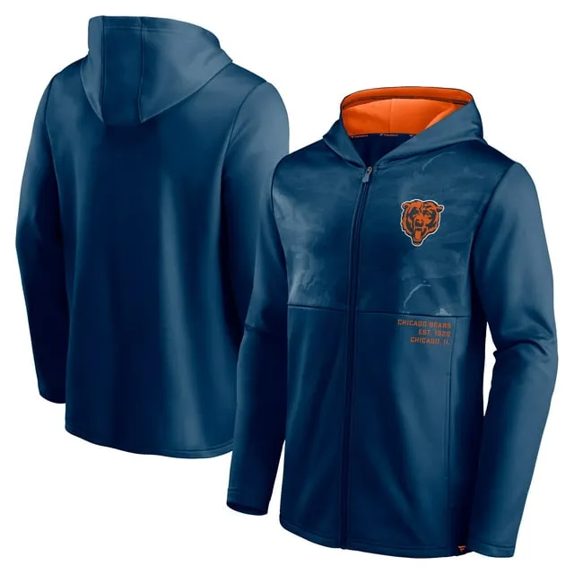 Men's Navy Chicago Bears Defender Full-zip Hoodie Jacket