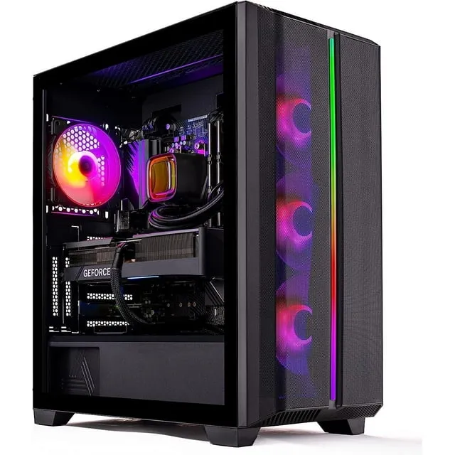 Skytech Gaming Siege Gaming PC Desktop – Intel Core i7 13700F 2.1 GHz, NVIDIA RTX 4060 Ti, 1TB NVME SSD, 32GB DDR5 RAM RGB, 650W Gold PSU, 360mm AIO, 11AC Wi-Fi, Windows 11 Home 64-bit