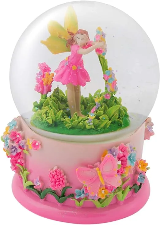 Magical Fairy in Rotating Garden 100MM Musical Water Globe Plays Tune Beautiful Dreamer