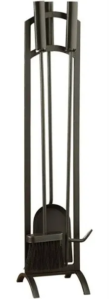 Panacea Black Matte Steel Fireplace Tool Set