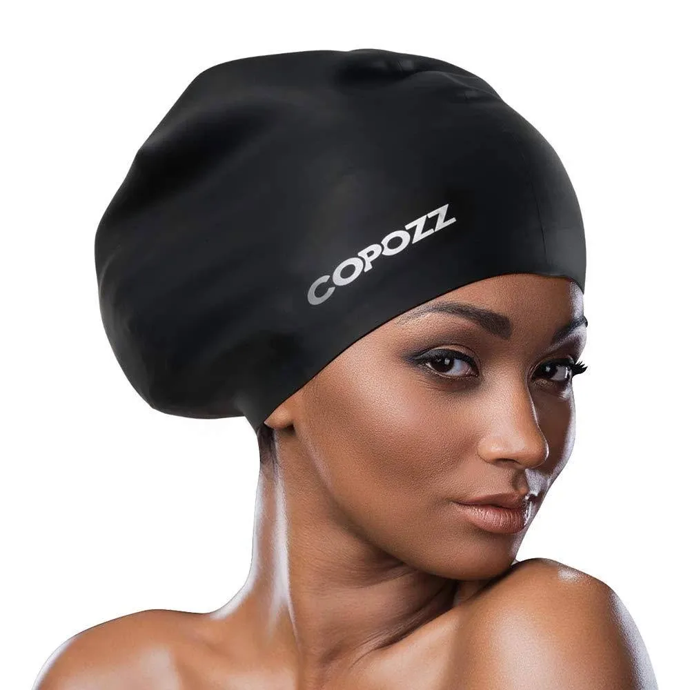 COPOZZ Extra Large Swim Cap, Designed for Long Hair Braids Dreadlocks Weaves Hair ...