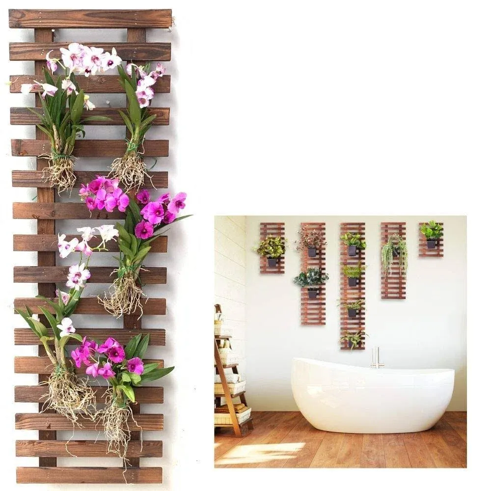 ShopLaLa Wall Planter - Wooden Hanging Planter for Indoor Plants, Plant Stand, Air Plant Succulent Holder, Vertical Garden. Large Wall Decor for Living Room, Room Decor for Teens, 90cm (35.4")