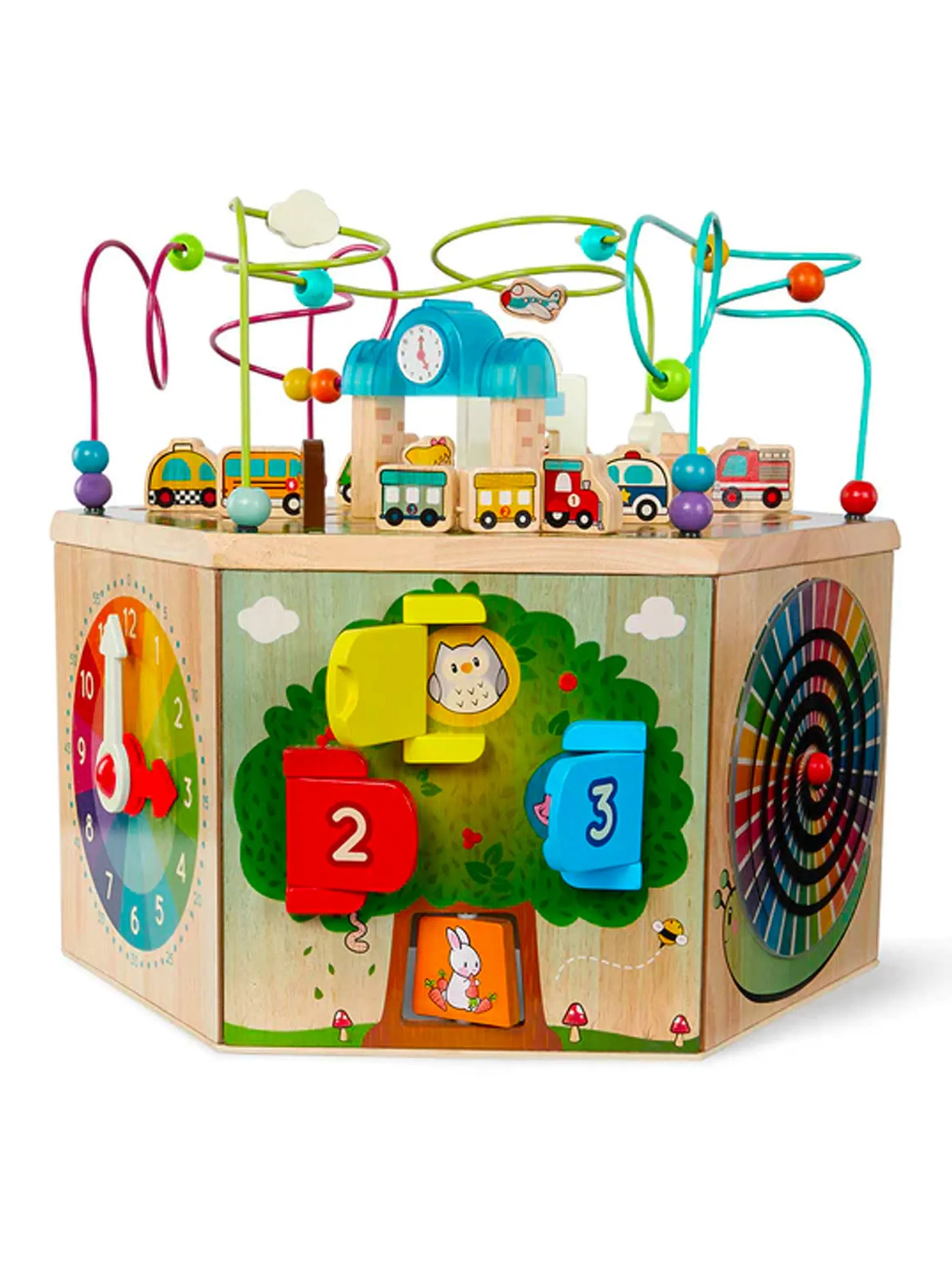 Battat – Wooden Activity Cube – City-Themed Activity Center – Educational Toys- Wooden Toys For Toddlers And Kids- 1 year +