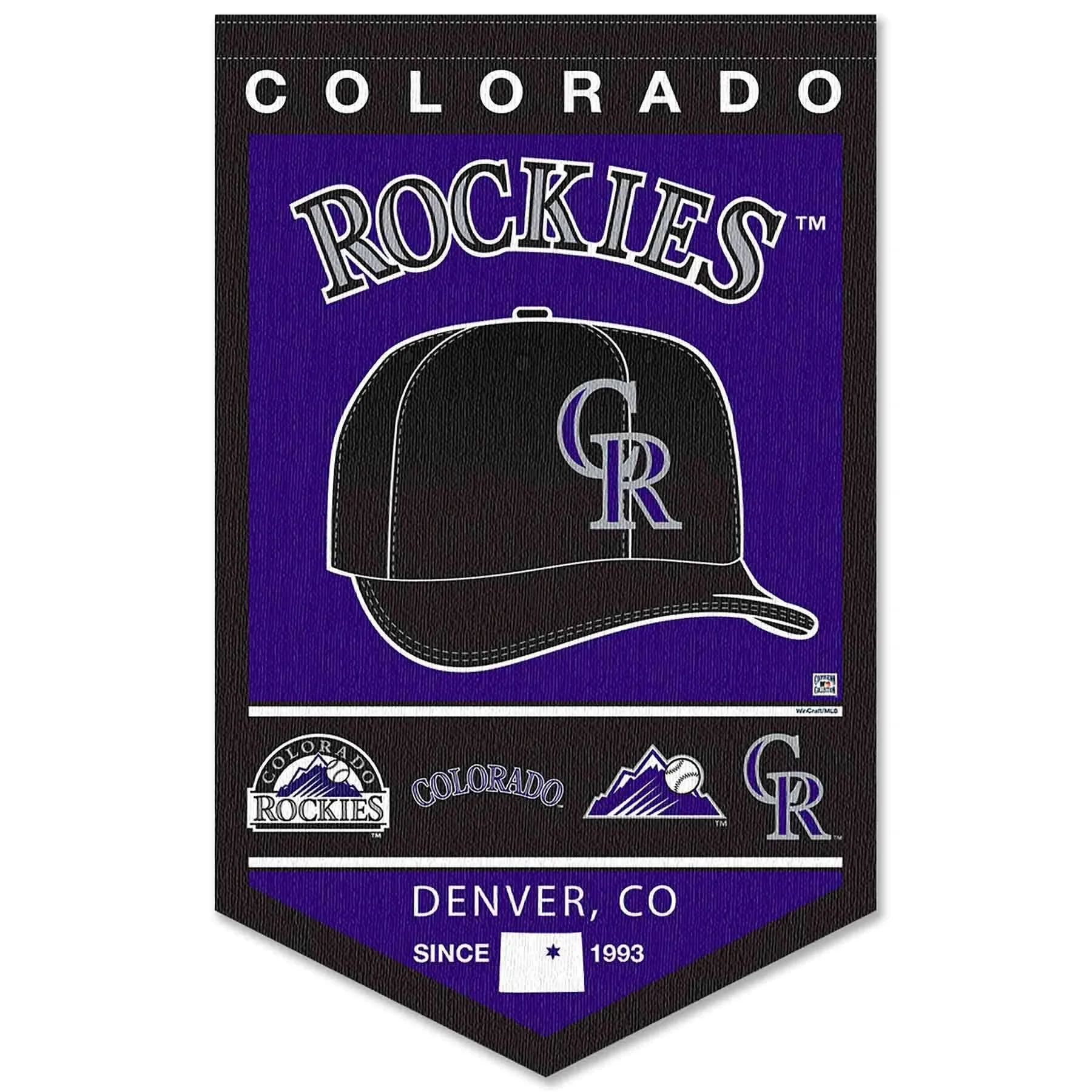 Colorado Rockies History Heritage Logo Banner Flag