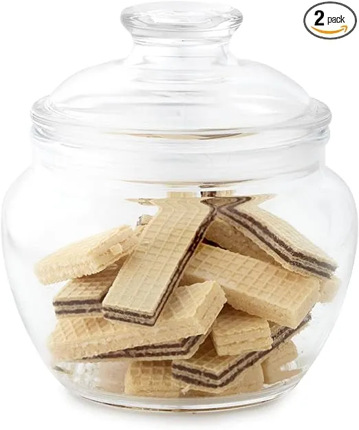 Huang Acrylic 80-Ounce Acrylic Cookie Jar with Lid | Apothecary Jar | BPA-Free and Shatter-Proof | Great for Candy Buffet, Decorative Display