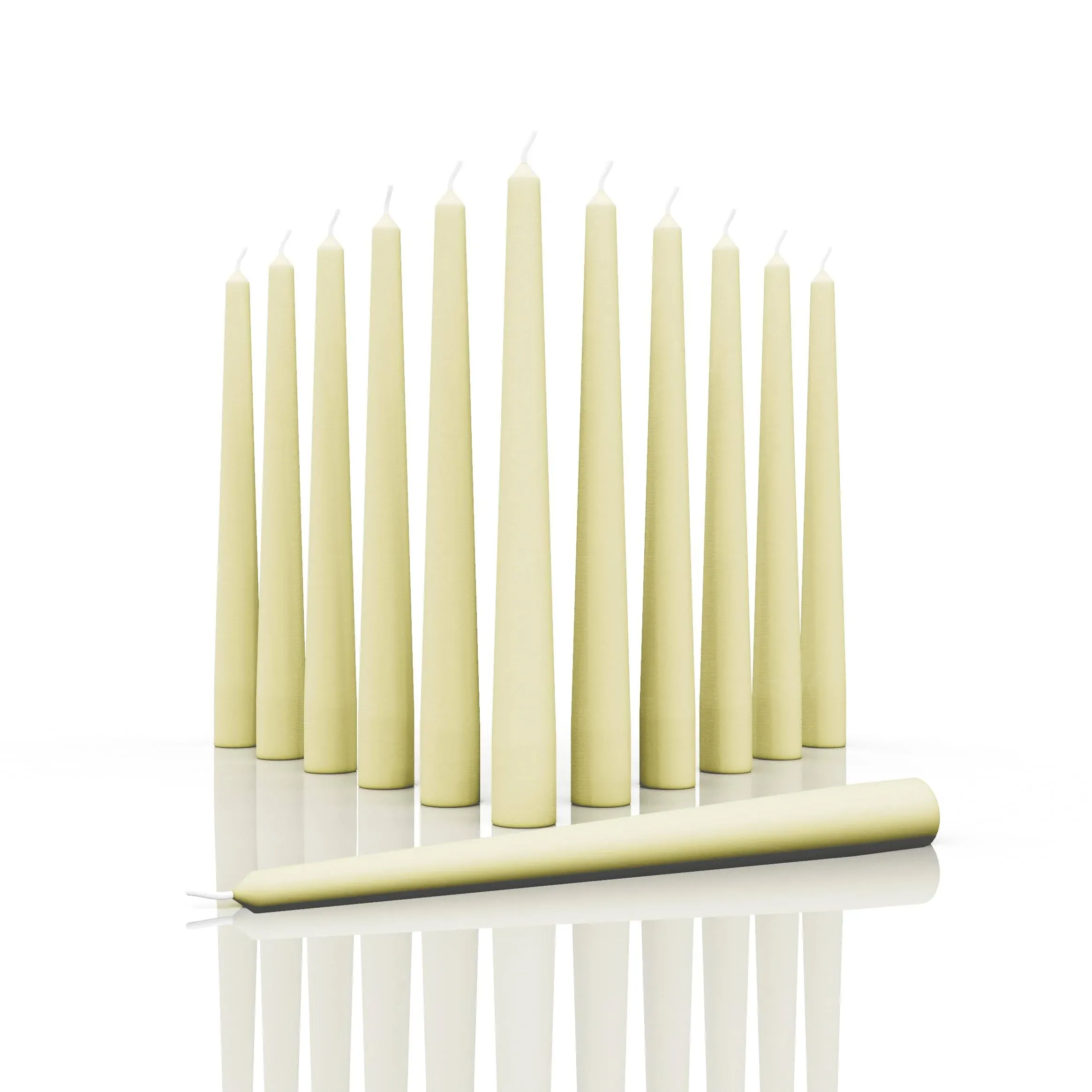 CANDWAX Ivory Taper Candles 10 inch Dripless - Set of 12 Tapered Candles Ideal a