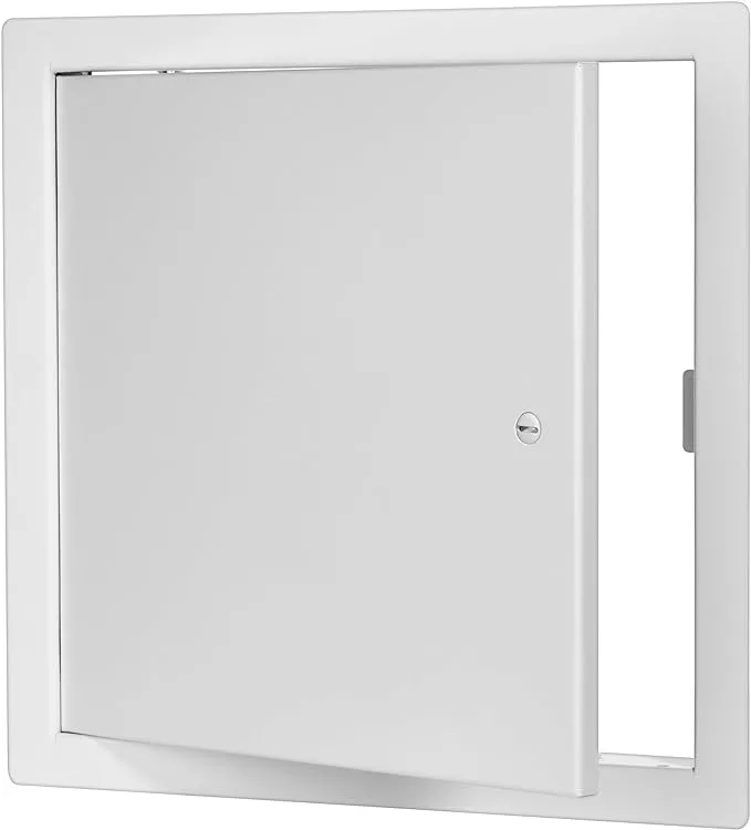 Premier 2002 Series Steel Access Door, 16 x 16 Flush Universal Mount, White (Keyed Cylinder Latch)