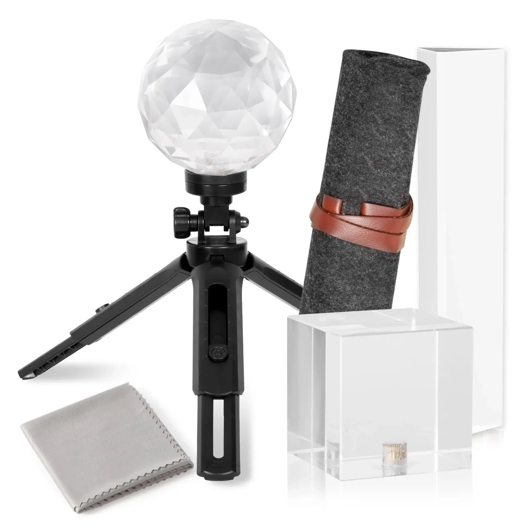 Meking 3pcs Photography Prism Set with Mini Tripod, Optical Crystal Prism Gla...