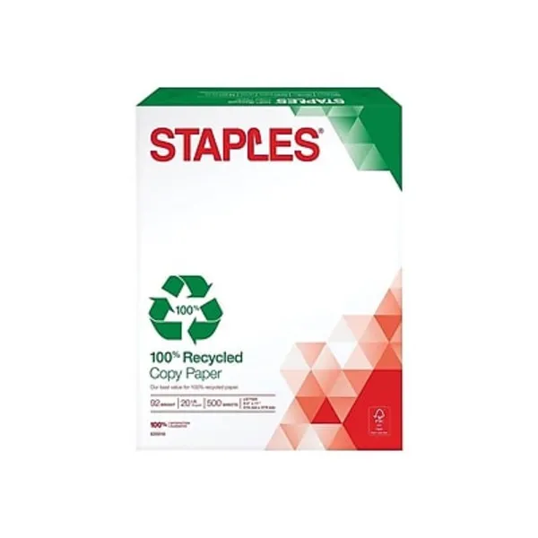 Staples 100% Recycled Copy Paper 8.5" x 11"