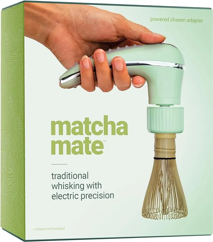 Matcha Mate Electric Powered Bamboo Whisk - Traditional Whisking with Electronic Precision - Rechargeable Portable Tea Frother, Stirrer, Mixer, Making Machine Set Accessories Kit - Gift