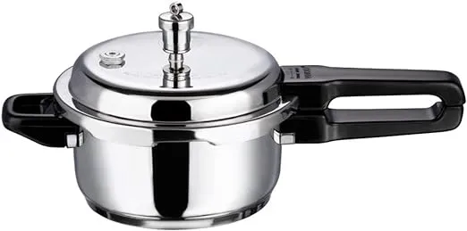 Vinod Pressure Cooker Stainless Steel Outer Lid Induction Base Cooker Indian Pressure Cooker Sandwich Bottom Best Used For Indian Cooking