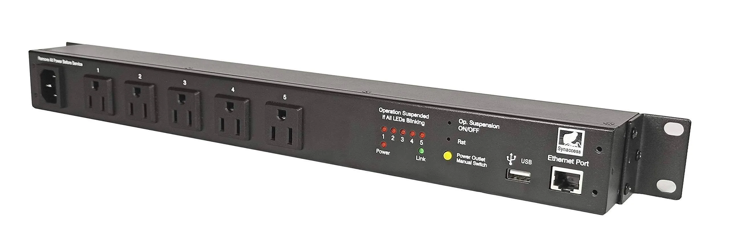 NP-05B Remote Power Switched PDU, TUV Listed, 5 Switchable Outlets. Designed and Supported in USA. Control Via Web, Telnet, RS-232.