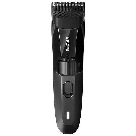 MANSCAPED® The Beard Hedger™ Premium Men's Beard Trimmer, 20 Length Adjustable Blade Wheel, Stainless Steel T-Blade for Precision Facial Hair Trimming, Cordless Waterproof Wet/Dry Clipper